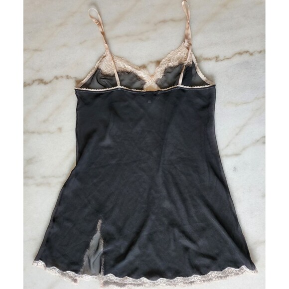 Victoria's Secret Sz Large Black Blush Pink Lace Lingerie Slip Sheer Nightgown - Picture 11 of 16